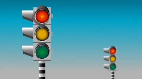 Traffic light, Non-stop flashing traffic lights animation Stock-Footage 50278685