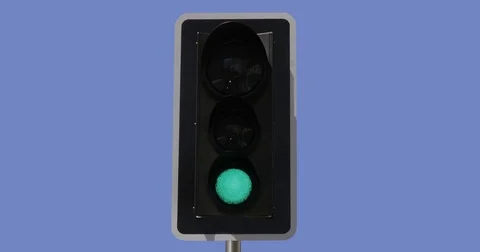 Traffic Light in Normandy, Real Time 4K Stock Footage 75983617