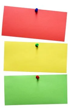 Traffic Light Notes with Clipping Path Isolated on a White Background Stockfoto's