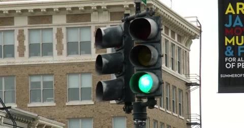 Traffic light - old, rustic - 4k Stock Footage 51794346