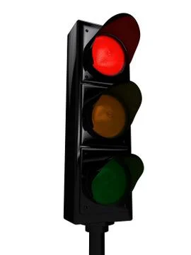 Traffic light over white background Stock Illustration