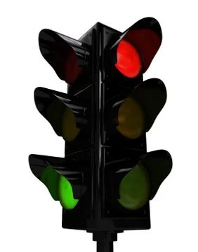 Traffic light over white background Stock Illustration