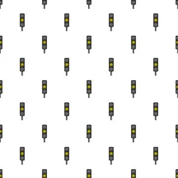 Traffic light pattern showing yellow warning signal Stock Illustration