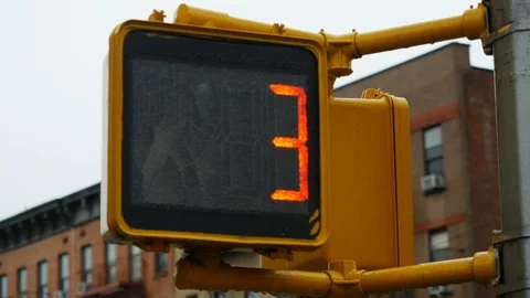 Traffic light pedestrian alt countdown Stock Footage 89816123