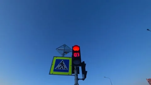 Traffic light at a pedestrian crossing. Video stock 167794394