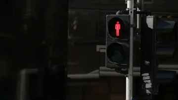 Traffic light for a pedestrian Stock Footage 85862636