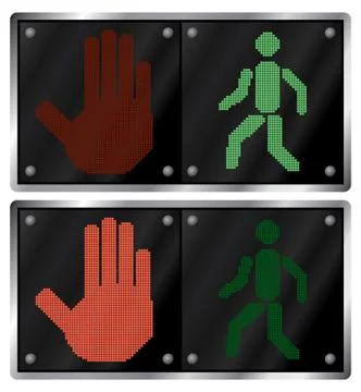 Traffic light for people. Stock Illustration