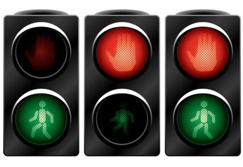 Traffic light for people. variants. Stock Illustration