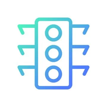 Traffic light pixel perfect gradient linear ui icon Stock Illustration