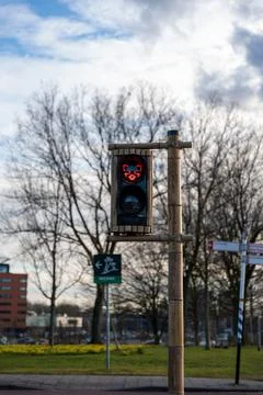 Traffic Light Red at Diergaarde Blijdorp (Zoo) Stock Photos