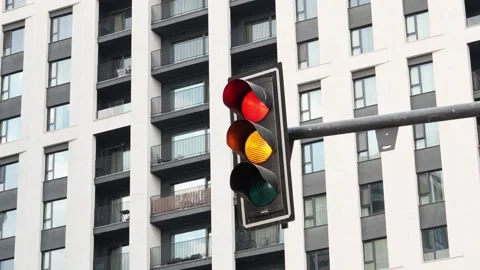 Traffic light Red to Green Video stock 346179785
