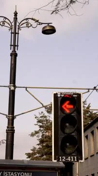 Traffic light . Red LED light sign indicating not allow to crossing the road Stock Photos
