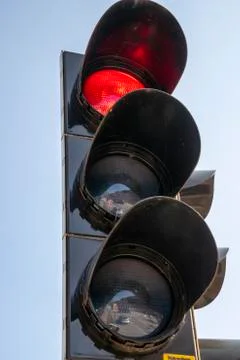 Traffic light with red light stop Stock Photos