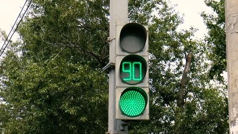 Traffic light with red, orange, green color Stock Footage 78419978