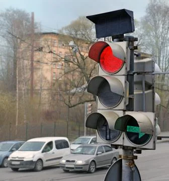 The traffic light on red Stock Photos