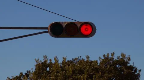 Traffic light on red Stock Photos