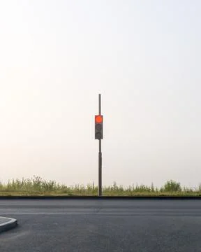 The traffic light is red Stock Photos