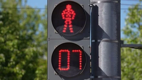 Traffic light. Red sign. Warning. Stock-Footage 304971495