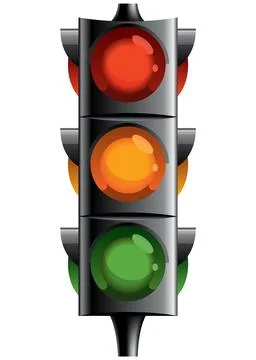 Traffic light with red, yellow and green color. Flat vector illustration Stock Illustration
