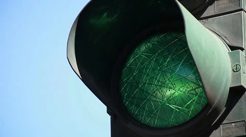 A traffic light regulating the city traffic, colors changing sequence Stock Footage 8564608