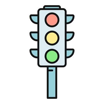 Traffic light regulating stop go caution signal Stock Illustration