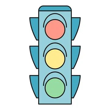Traffic light regulating urban road transportation safety Stock Illustration