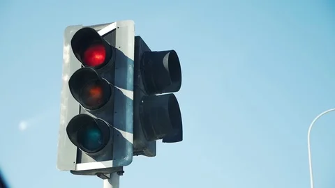 Traffic light on the road Stock Footage 121342520