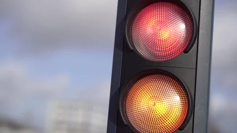 Traffic light. Road traffic light on the road. Stock Footage 202316351