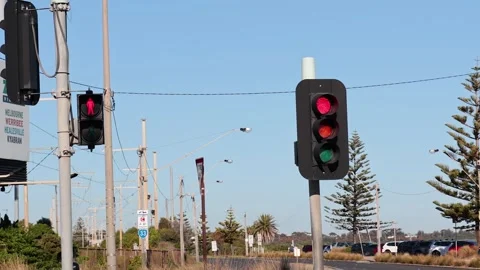 Traffic Light Sequence at Brighton Beach Video stock 301505994