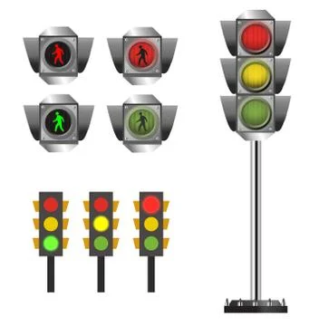 Traffic light set Stock Illustration
