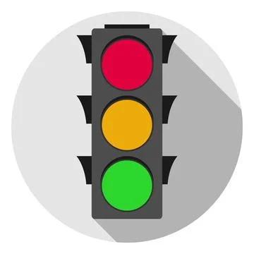 A traffic light with a shadow Stock Illustration