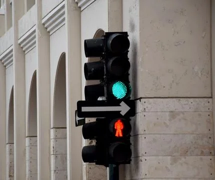 Traffic Light showing direction Stock Photos