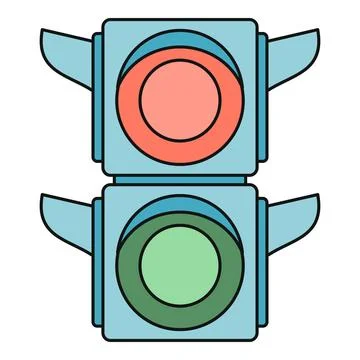 Traffic light showing red and green signals illustration Stock Illustration