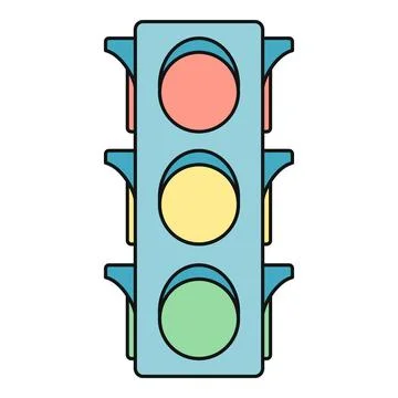 Traffic light showing red yellow green signals Stock Illustration