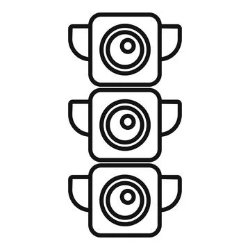 Traffic light showing stop, wait, and go signals with visors Stock Illustration