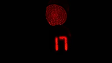 Traffic light sign in night 스톡 동영상 74066766