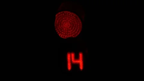Traffic light sign in night 스톡 동영상 74066790