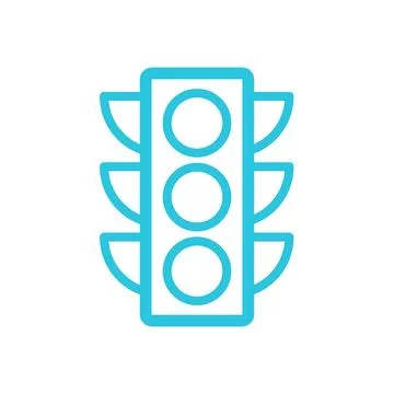 Traffic light, signal, control light. From blue icon set Stock Illustration