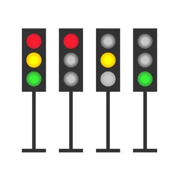 Traffic Light Signal Set 스톡 일러스트