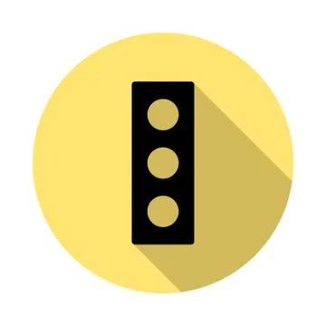 Traffic, light simple vector icon in long shadow style Stock Illustration