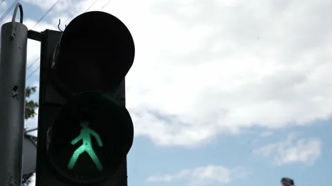 Traffic light on sky background Stock Footage 136456108