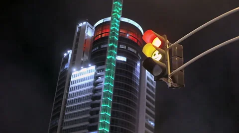 A traffic light with a smile Stock Footage 64887153