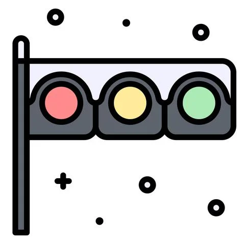 Traffic light with snow icon, Winter city related vector Stock Illustration