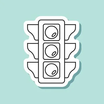 Traffic light sticker icon in flat style. Stoplight vector illustration on .. Stock Illustration