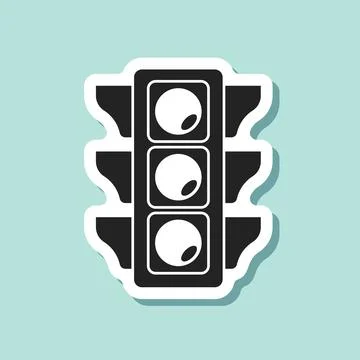 Traffic light sticker icon in flat style. Stoplight vector illustration on .. Stock Illustration