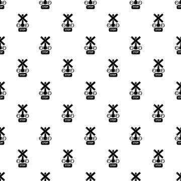 Traffic light stop railway pattern seamless Illustrazione stock