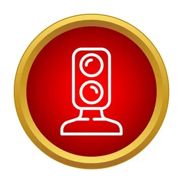Traffic light stop signal red circle icon Stock Illustration