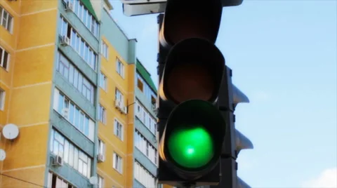 Traffic Light on the street Stock Footage 68617200