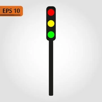 Traffic Light symbol on light background.  illustration. Simple road sign iso Stock Illustration