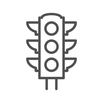 Traffic light thin line vector icon Stock Illustration